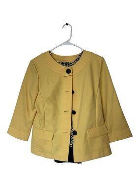 Yellow Cropped Button Jacket
